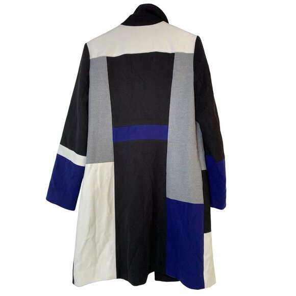 Chicos Black Label Size 8/10 M Patchwork Topper Coat RD10711 $259 NWT - Picture 8 of 11
